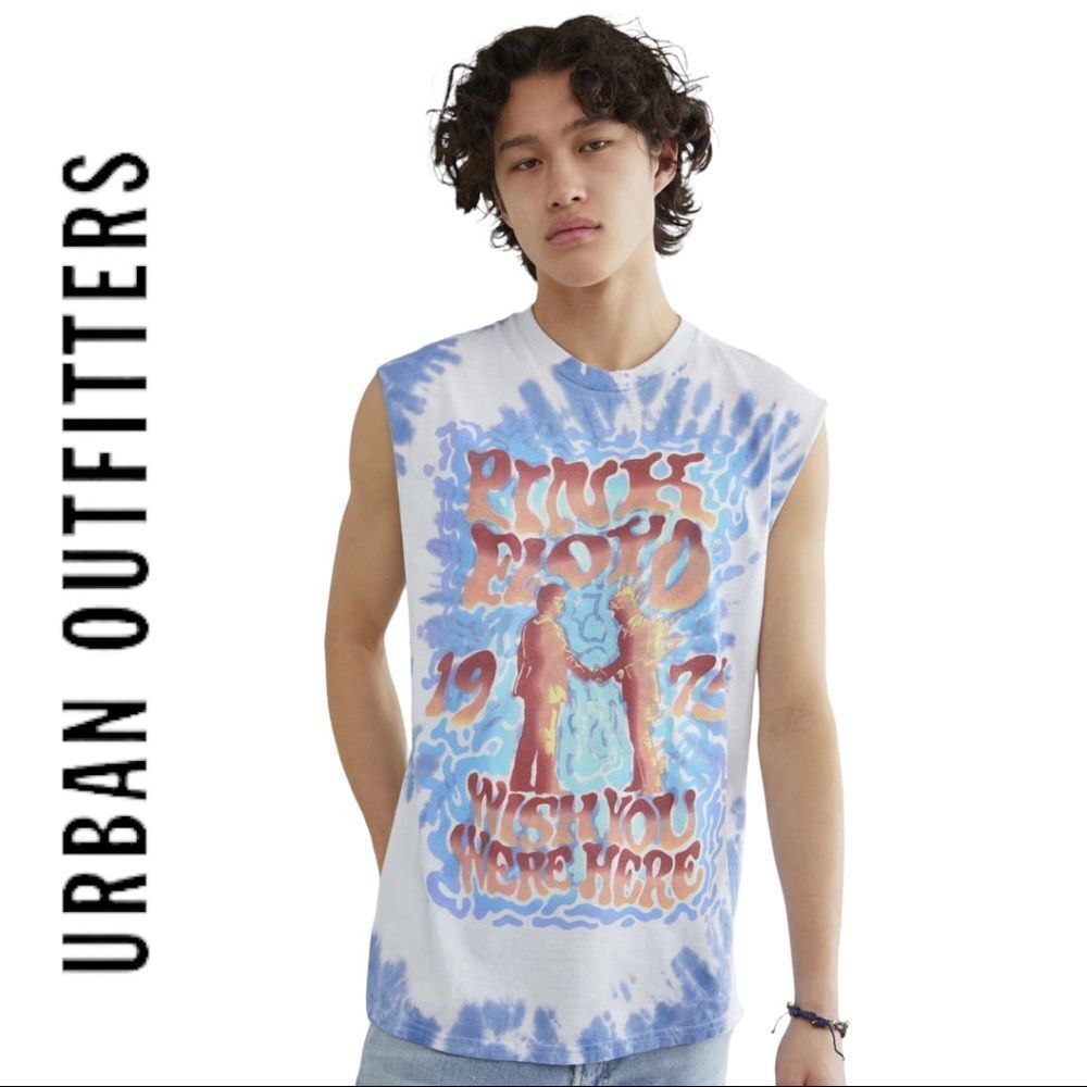 NEW Pink Floyd Urban Outfitters Wish You Were Here Tie-Dye Muscle Shirt Tee M L